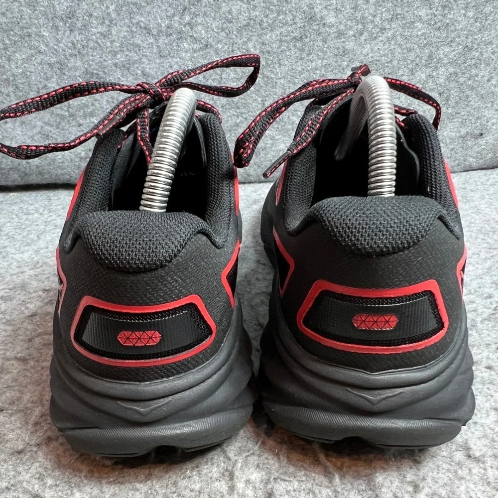 Hoka Clifton One Black Red White Mesh Running Walking Sneakers Womens 9.5
